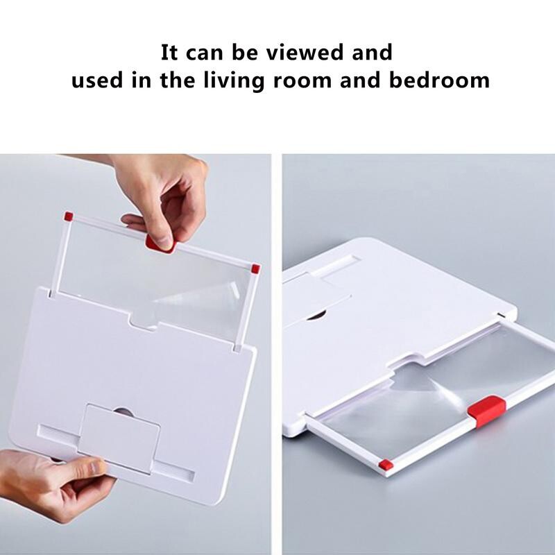 Kaarjas telefoniekraani võimendi video mobiiltelefoni suurendusklaasist alusklamber Kokkupandav telefonihoidik projektor kõrglahutusega