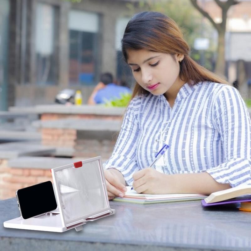 Kaarjas telefoniekraani võimendi video mobiiltelefoni suurendusklaasist alusklamber Kokkupandav telefonihoidik projektor kõrglahutusega