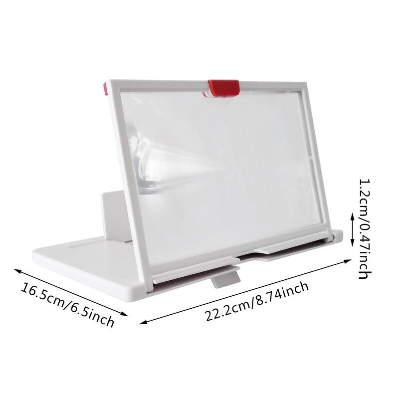 Kaarjas telefoniekraani võimendi video mobiiltelefoni suurendusklaasist alusklamber Kokkupandav telefonihoidik projektor kõrglahutusega