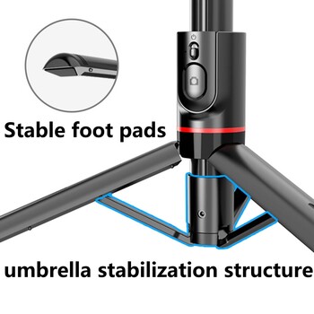 Статив за селфи стик с дистанционно прибиращ се преносим мобилен телефон Безжичен Bluetooth селфи стик за видеозапис на селфи
