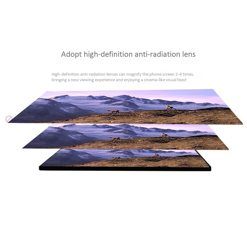 Povećalo za zaslon mobilnog telefona, 12-inčno 3D HD video pojačalo, nosač stalka sa sklopivim stolnim držačem za filmske igre