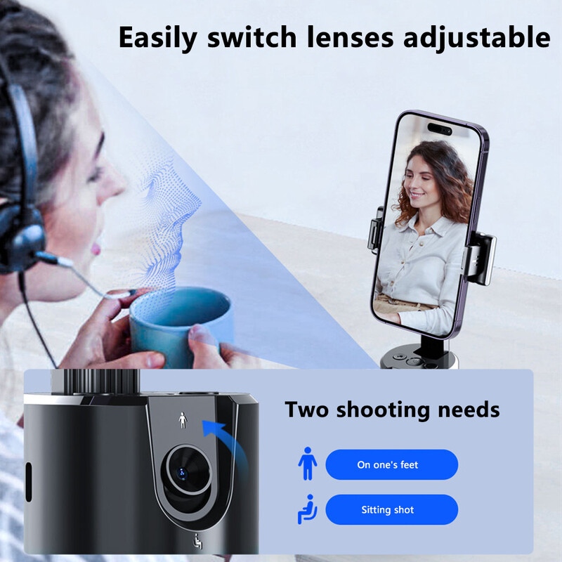 Urmărire automată Smart Shoot Robot Cameraman 360 Face Phone Holde AI Shooting Selfie Stick Stabilizator Gimbal pentru Vlog Video Live