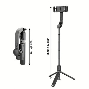 Φορητός σταθεροποιητής Gimbal για Smartphone 1-Axis με Selfie Stick Τρίποδα Ασύρματο τηλεχειριστήριο Bluetooth για iPhone Android