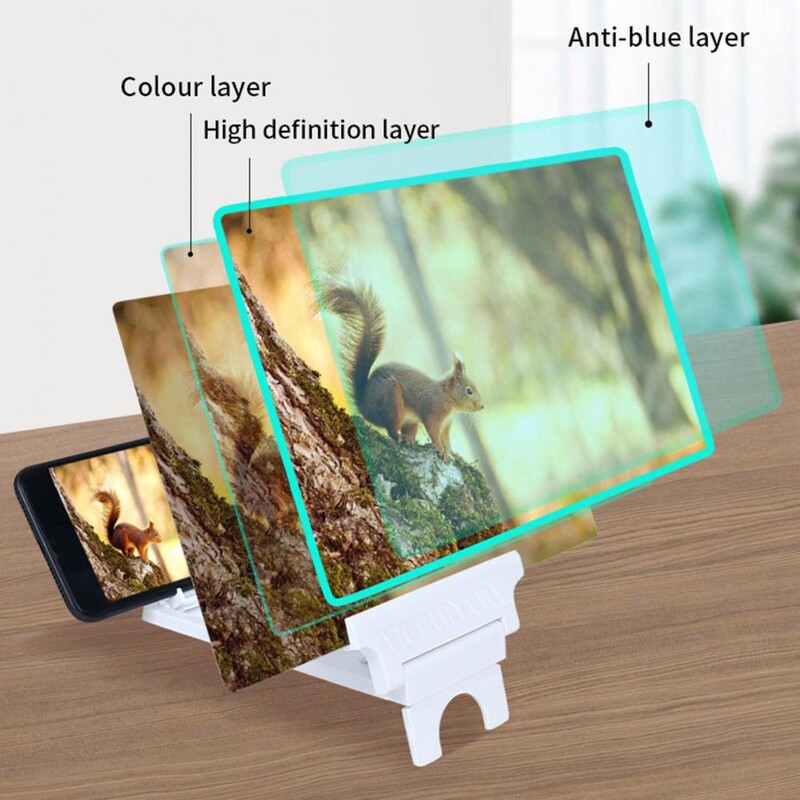 Sulankstomas telefono ekrano didintuvas su HD suderinamas mastelio keitimo optika Anti-radiation telefono ekrano didintuvas, skirtas sumažinti regėjimo nuovargį 3D