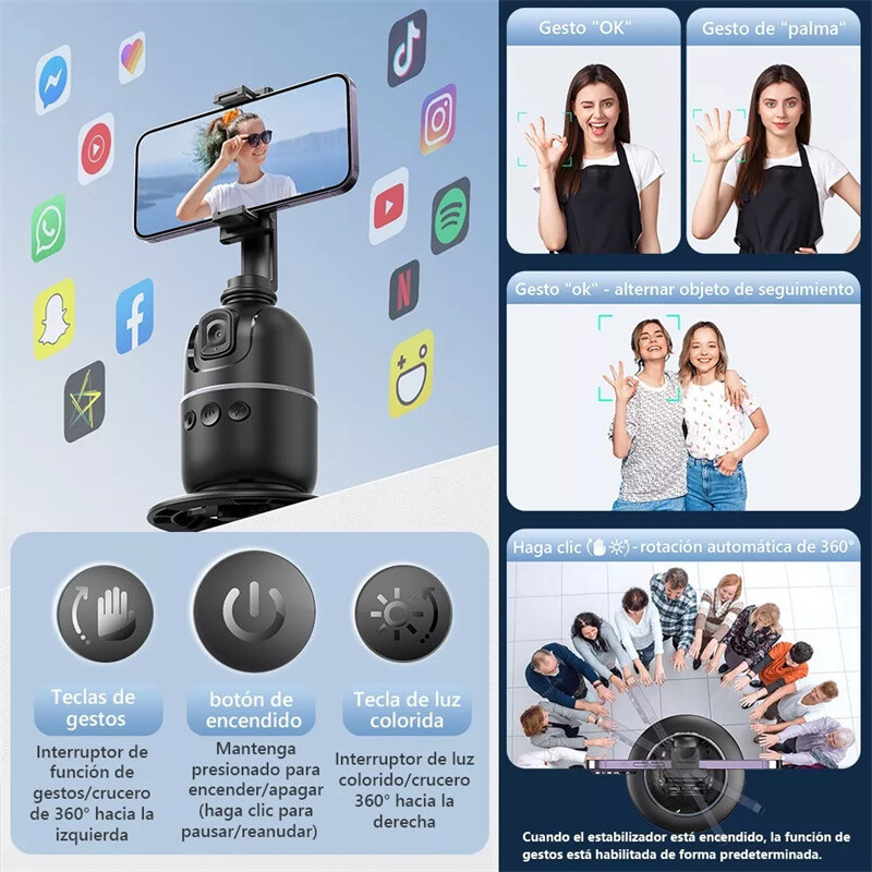 P03 Gimbal stabilizator za mobilni telefon AI 360 Follow Selfie Stand Face Tracking Desktop Gimbal za mobitele i kamere