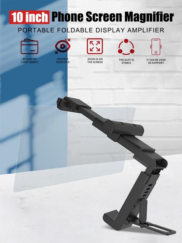 10 colių ekrano didintuvas HD sulankstomas stiprintuvas mobiliajam telefonui su reguliuojamo kampo išmaniojo telefono ekrano didintuvo stovu mobilusis telefonas
