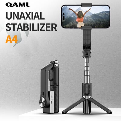 Rokas karkasa stabilizators viedtālrunim 1 ass ar Selfie Stick statīva statīvu bezvadu Bluetooth tālvadības pults iPhone Android ierīcēm