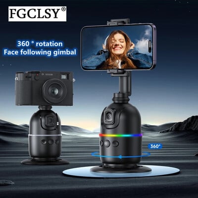 FGCLSY 2024 AI Smart Gimbal 360° Auto Face Tracking Gimbal Всичко-в-едно Въртене за смартфон видео Vlog стабилизатор Държач за телефон