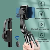 Q08 delninis gimbalo stabilizatorius, stabilizatorius asmenukės lazdelės užpildymo lemputė išmaniojo telefono veiksmo kamera, „Bluetooth Tripod Gymba“