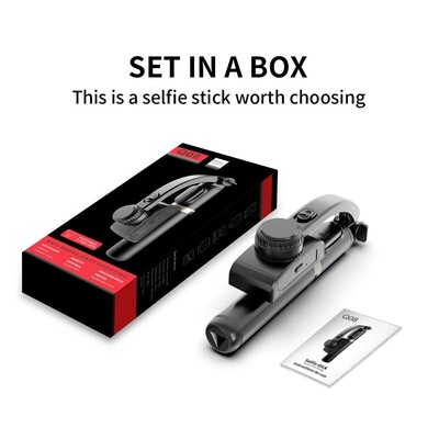 Q08 delninis gimbalo stabilizatorius, stabilizatorius asmenukės lazdelės užpildymo lemputė išmaniojo telefono veiksmo kamera, „Bluetooth Tripod Gymba“