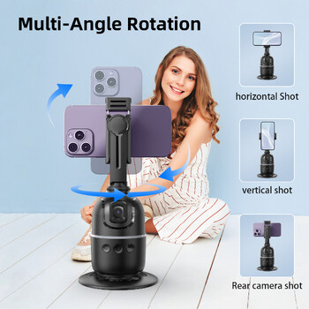 Selfieshow P03 Stabilizer 360°Auto Face Tracking AI Gimbal All-in-one Επιτραπέζιο Τηλέφωνο Τρίποδο για Smartphone Video Vlog Ζωντανά