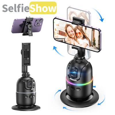 Selfieshow P03 Стабилизатор 360°Auto Face Tracking AI Gimbal Всичко-в-едно Настолен държач за телефон Статив За смартфон Видео Vlog Live