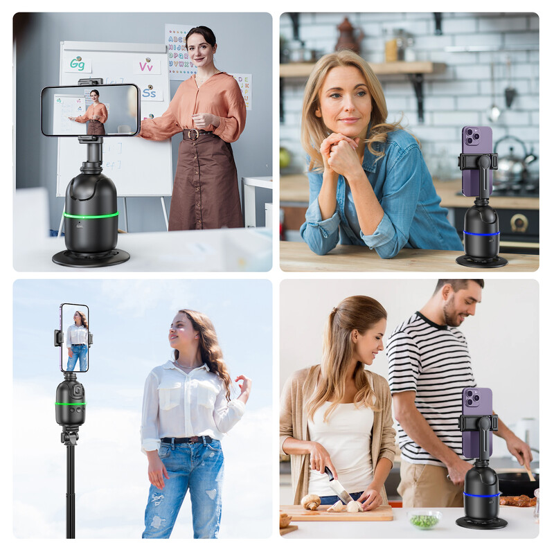 „Selfieshow P03“ stabilizatorius 360° automatinis veido sekimo AI „Gimbal“ „viskas viename“ stalinio telefono laikiklio trikojis, skirtas išmaniajam telefonui Vaizdo įrašų įrašas „Live“