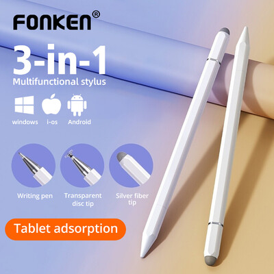 Fonken Magnetic Adsorption 3 in 1 universālā kapacitatīvā pildspalva iPhone tālrunim Huawei Android skārienekrāni planšetdatora rakstīšanas zīmulis