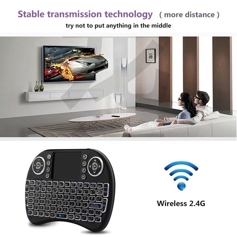 LORYI Mini bežična tipkovnica s pozadinskim osvjetljenjem Bluetooth tipkovnica s Touchpadom 2,4 GHz za Android TV Box Smart TV Igra Tablet PS3 Telefon