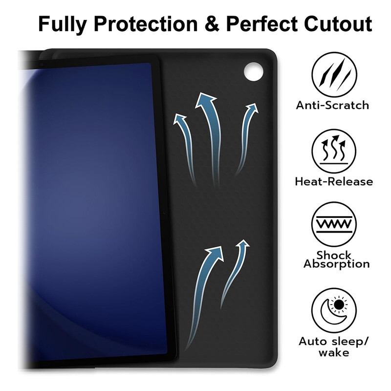 Skirtas Samsung Galaxy Tab A9+ 11 colių dėklui su Bluetooth suderinamu klaviatūros dangteliu su pelės klaviatūros dėklu Nuimama BT klaviatūra