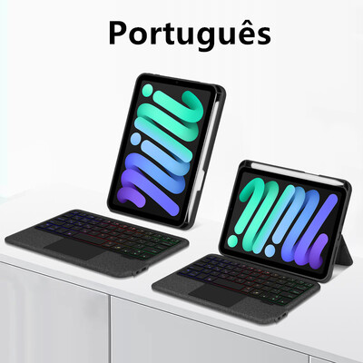 Ασύρματο οπίσθιο φωτισμό πληκτρολογίου HUWEI TouchPad για iPad Mini 6 2021 Μαγική θήκη πληκτρολογίου 8,3 ιντσών για κάλυμμα 6ης γενιάς Mini 6