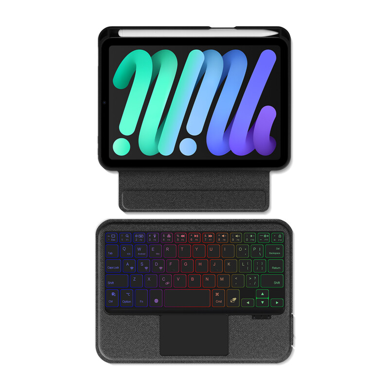 HUWEI klaviatūros jutiklinės planšetės belaidis apšvietimas, skirtas iPad Mini 6 2021 8,3 colio Magic klaviatūros dėklas, skirtas Mini 6 6-osios kartos dangtelis