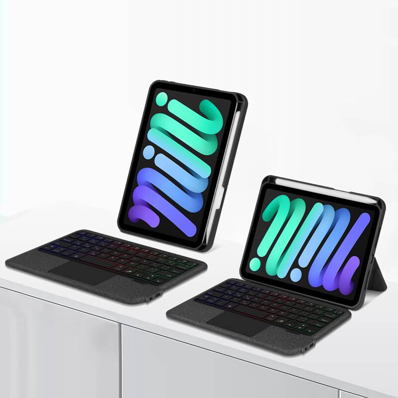 HUWEI klaviatūros jutiklinės planšetės belaidis apšvietimas, skirtas iPad Mini 6 2021 8,3 colio Magic klaviatūros dėklas, skirtas Mini 6 6-osios kartos dangtelis