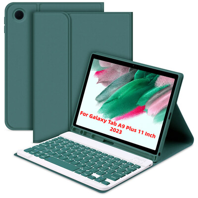 Για Samsung Galaxy Tab A9 Plus 11 ιντσών θήκη με κάλυμμα πληκτρολογίου συμβατό με Bluetooth Αυτόματο ύπνο/αφύπνιση με θήκη μολυβιού με ποντίκι