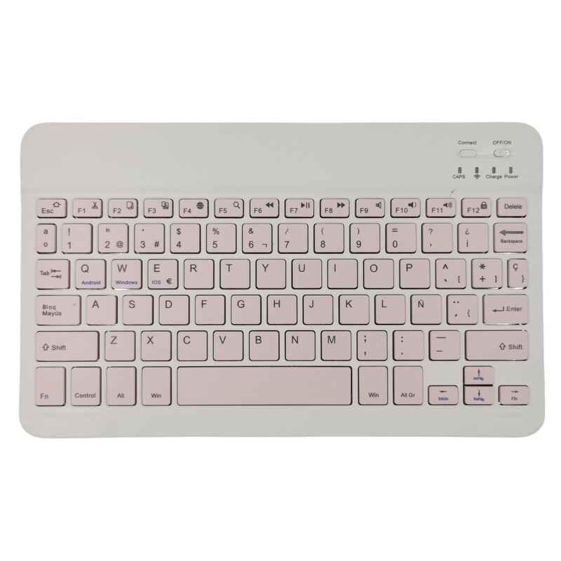 10 colių nešiojama mini belaidė „Bluetooth“ ispanų rusų korėjiečių klaviatūra, skirta „iPad XiaoXin Pad“ planšetiniam kompiuteriui, nešiojamam kompiuteriui „iOS Android“ telefonui