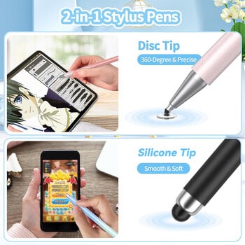 Stylus Pen για οθόνες αφής 2-σε-1 Tablet Pen Stylus Pencil για iPad/iPhone/Tablets/Android/Samsung Όλες οι χωρητικές οθόνες αφής