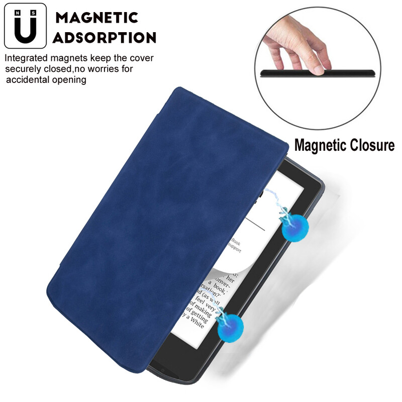 „PocketBook Verse 629“ ir „Verse Pro 634“ išmanusis odinis dėklas PB629 PB634 apsauginis dangtelis „Soft Shell“ su automatiniu miego režimu.