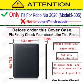 AFesar Case for Kobo Nia N306 Ereader 2020 Cover for Kobo Nia Book Style Protective Cases+Stylus+Screen Film