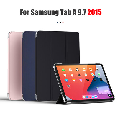 Husa tableta pentru Samsung Galaxy Tab A 9.7 2015 SM-T550 SM-T555 P550 P555 9.7`` Funda PC Spate piele PU Smart Cover Auto Sleep