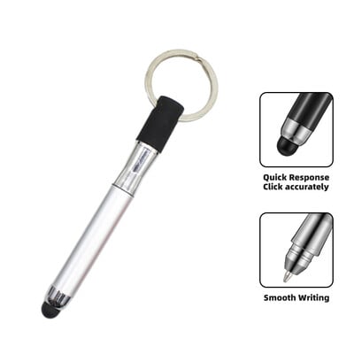 2-ühes Stylus Pen Mini mahtuvuslikud pliiatsid võtmehoidjaga, pehme otsaga sisestuspliiats, telefoni tahvelarvuti ekraan puutepliiats, kaasaskantav tööriist