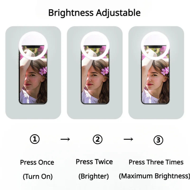 Led svjetlo za selfie Prsten za objektiv mobilnog telefona Selfie lampa 4 razine podesive svjetline Prijenosno punjivo svjetlo za Selfie prsten za punjenje