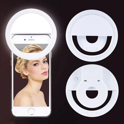 Φωτιστικό δαχτυλίδι LED USB φόρτισης Led Selfie Ring Light Συμβατό με iPhone Samsung Xiaomi Κλιπ Selfie Κλιπ φακού κινητού τηλεφώνου