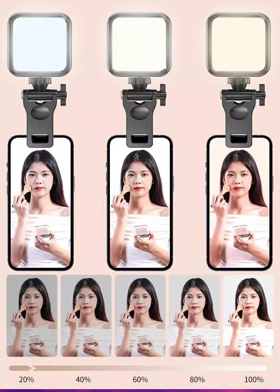 Prijenosno mini selfie svjetlo za punjenje, punjivo 3 načina, podesiva svjetlina, kopča za mobilni telefon, računalo, svjetlo za punjenje