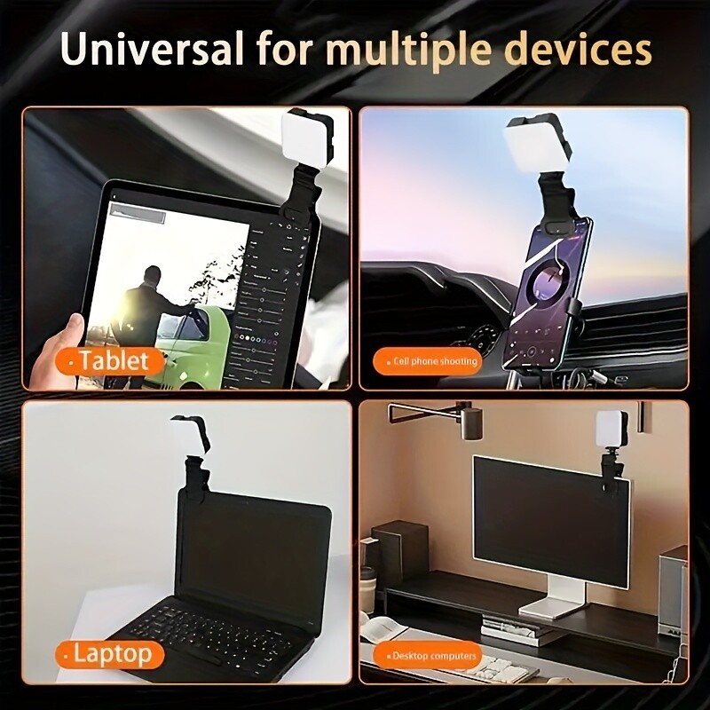 Prijenosno mini selfie svjetlo za punjenje, punjivo 3 načina, podesiva svjetlina, kopča za mobilni telefon, računalo, svjetlo za punjenje