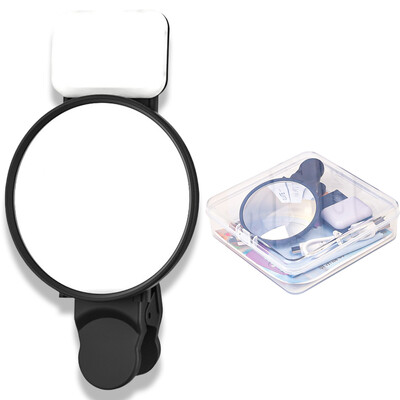 Selfie Reflector Mirror Svjetlo za punjenje mobilnog telefona sa stabilnom kopčom Univerzalno stražnje selfie Clip Mirror Svjetlo za selfije za fotografiranje