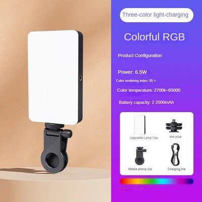 Ispunjavajuće svjetlo za telefonsku kopču RGB bljeskalicu Selfie svjetlo Kamera Telefon Tablet Videoispunjavajuće svjetlo Prijenosno šareno dopunsko svjetlo