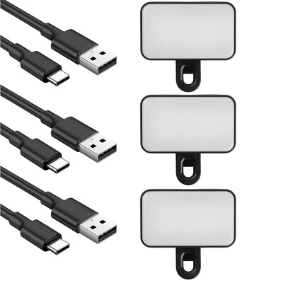 Punjivo LED svjetlo za selfie s 3 načina osvjetljenja Podesiva svjetlina Video svjetla Spojnica za IPhone IPad Laptop Makeup Vlog