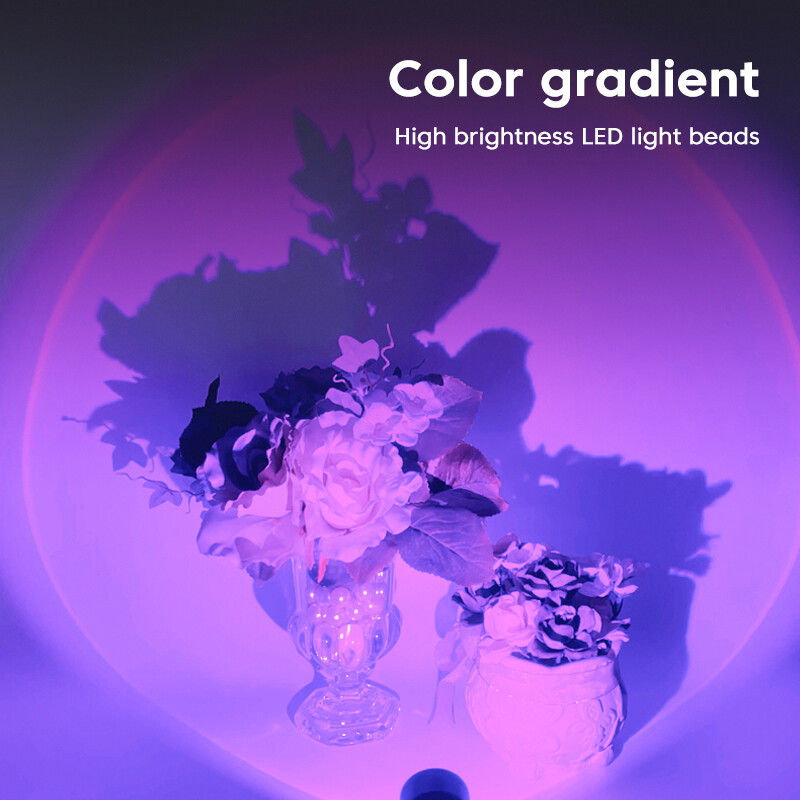 Led USB lampa za zalazak sunca Noćno svjetlo Projektor Dekoracija za rođendansku zabavu Prijenosno svjetlo za raspoloženje za spavaću sobu Dnevni boravak Zidna fotografija