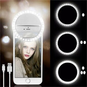 USB Charge Led Selfie Ring Light Objektiv mobilnog telefona Selfie lampa za iPhone Samsung Xiaomi POCO telefon Prijenosno Selfie svjetlo