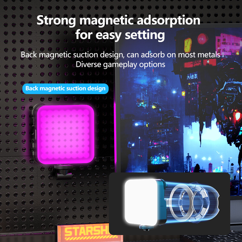 Prijenosno LED dopunsko svjetlo za selfie Magnetic RGB Light Charge 3 Cold Shoe može se spojiti dopunsko svjetlo za mobilni telefon za Tiktok kamere