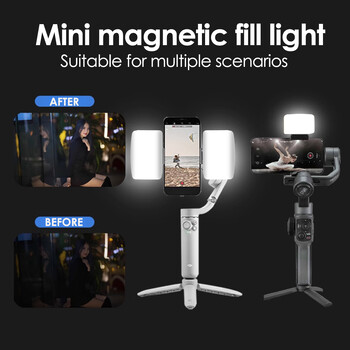 Νέο Magnetic Mini Fill Light Πολυλειτουργικό LED Video Selfie Φώτα έξι επιπέδων Επαναφορτιζόμενες μαγνητικές λάμπες πλήρωσης τσέπης