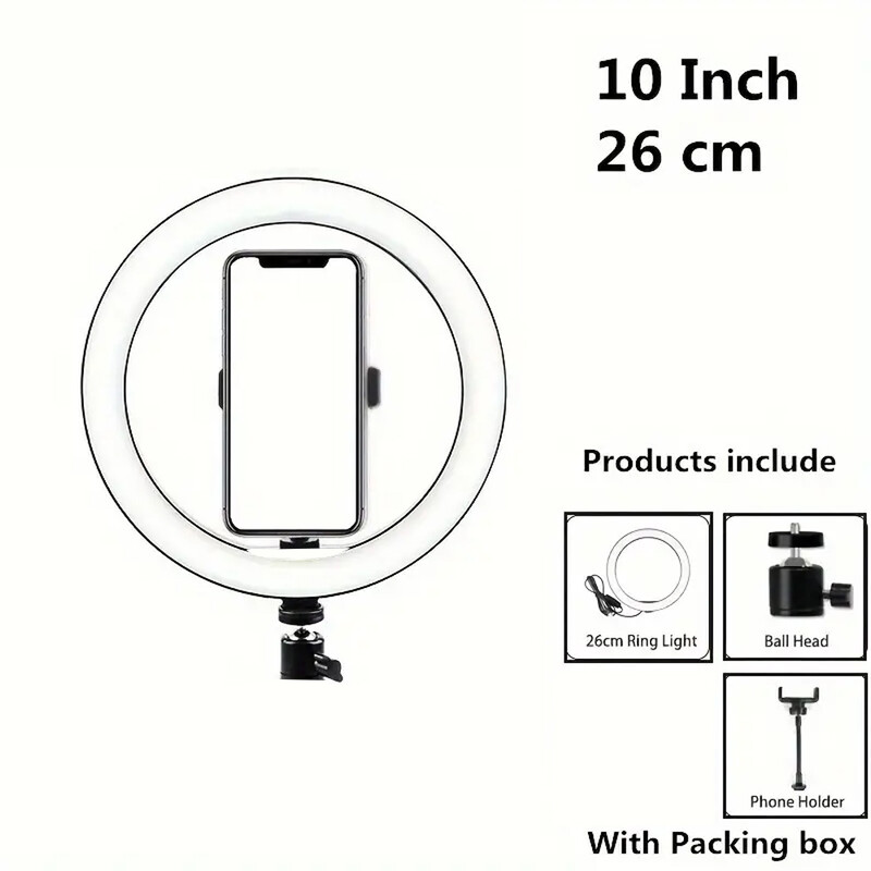 Мобилен телефон Стойка за камера на живо Външна фотография Светлина Трицветна светлина може да се регулира