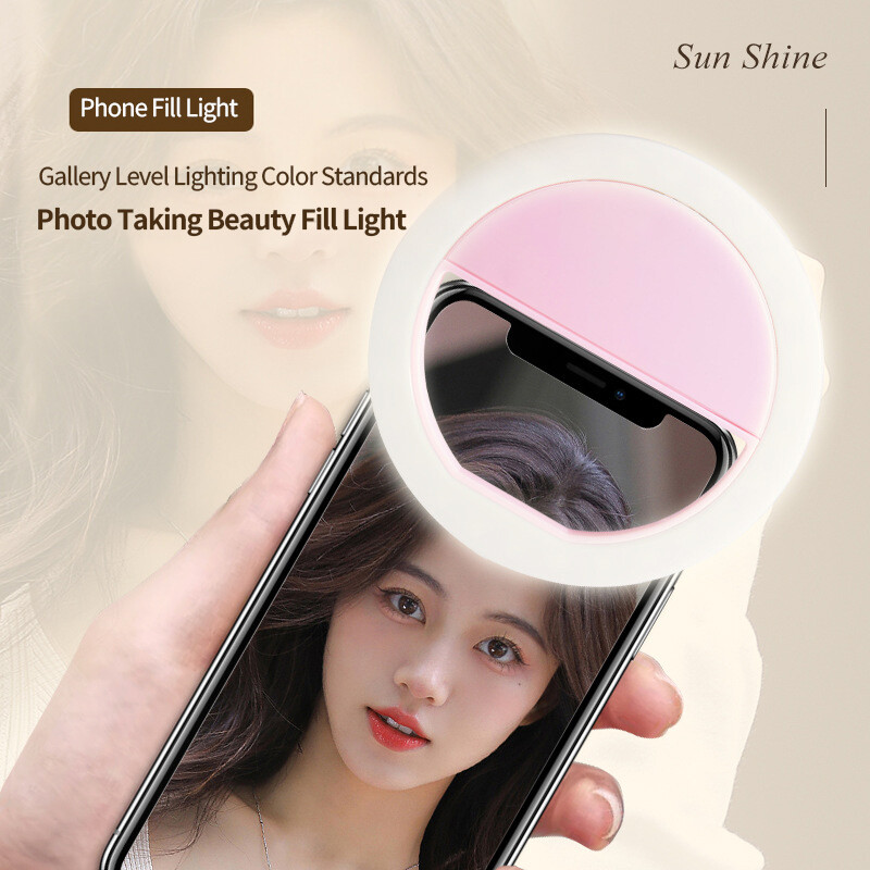 Mini kružno svjetlo za punjenje Mobilni telefon Snimanje fotografija Live Streaming USB Punjenje Led Selfie Ring Light Za Iphone Xiaomi Samsung