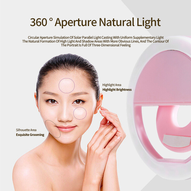 Mini kružno svjetlo za punjenje Mobilni telefon Snimanje fotografija Live Streaming USB Punjenje Led Selfie Ring Light Za Iphone Xiaomi Samsung