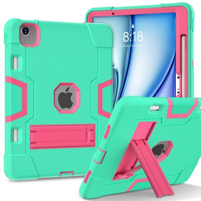 Za Apple iPad Air 11 2024 M2 A2902 A2903 A2904 Kućište otporno na udarce Sigurno za djecu Silikonsko hibridno postolje Poklopac za tablet