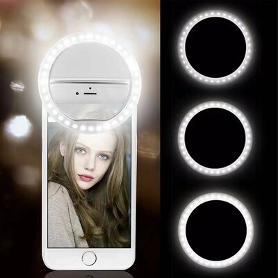 Lumină inel pentru selfie cu LED Iluminări pentru machiaj noutate Lampă pentru selfie cu LED Telefoane mobile Fotografie Lumină de noapte Lampă reîncărcabilă Inel pentru selfie