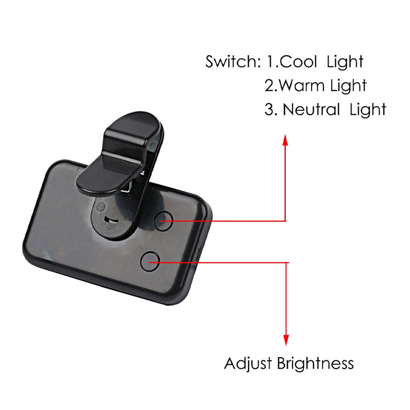 3 načina rada, podesiva svjetlina, prijenosno mini selfie svjetlo za punjenje, punjivo štipaljko za mobilni telefon, računalo, svjetlo za punjenje