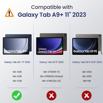 Θήκη MoKo Για Samsung Galaxy Tab A9 Plus 11 ιντσών 2023 (SM-X210/X216/X218), Ενσωματωμένο κάλυμμα πλάτης βάσης ανθεκτικό σε όλο το σώμα, αντικραδασμικό