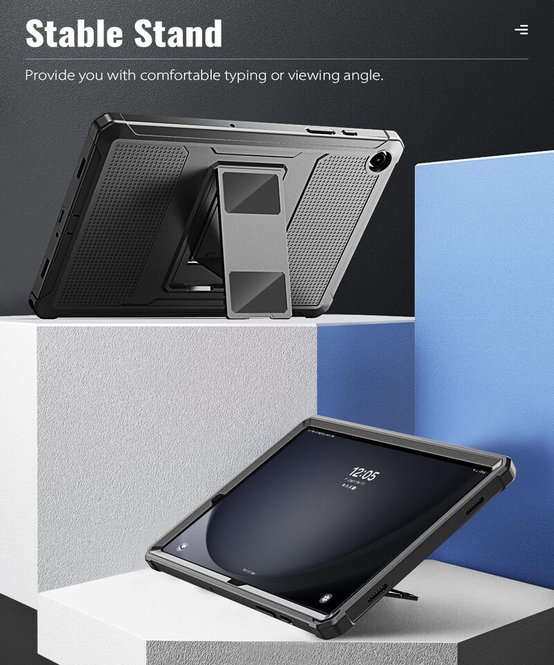 MoKo torbica za Samsung Galaxy Tab A9 Plus 11-inčni 2023 (SM-X210/X216/X218), otporna na udarce, otporna na udarce, čvrsti stražnji poklopac sa postoljem, ugrađen