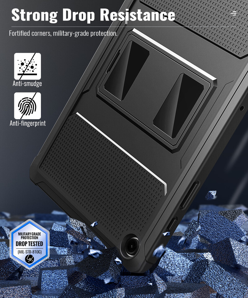 MoKo torbica za Samsung Galaxy Tab A9 Plus 11-inčni 2023 (SM-X210/X216/X218), otporna na udarce, otporna na udarce, čvrsti stražnji poklopac sa postoljem, ugrađen